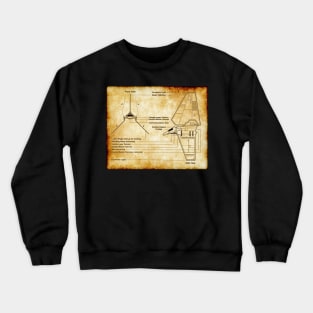 Diplomatic Shuttle Parchment Blueprint Crewneck Sweatshirt